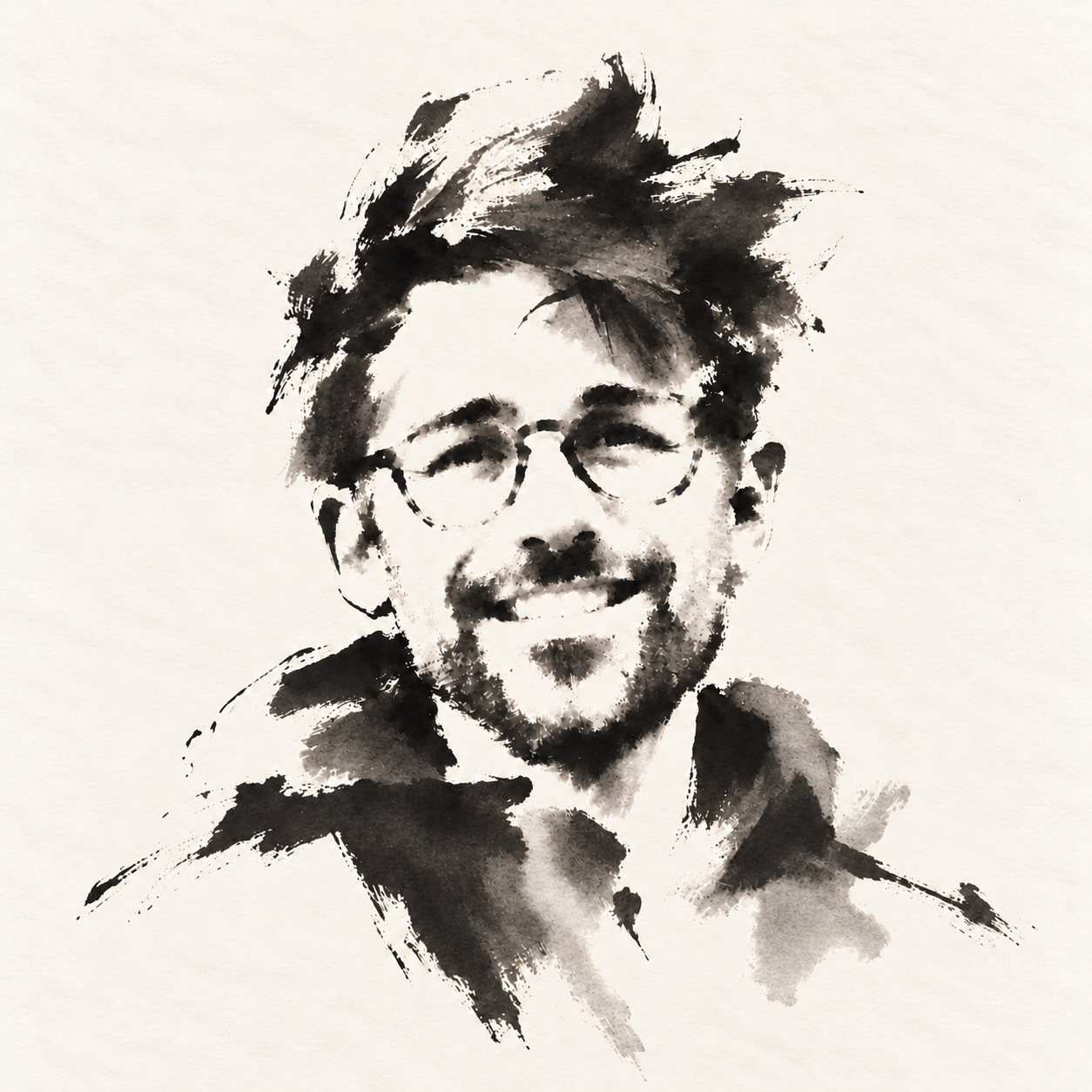Ink portrait of Pablo Vega